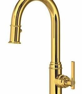 Southbank Bar/Prep Kitchen Faucet with Pulldown Spray - Unlacquered Brass U.SB65D1LMULB Perrin & Rowe
