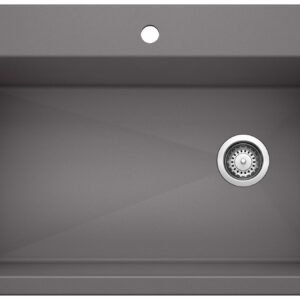 Diamond Super 1 Bowl Silgranit Drop-In Kitchen Sink - Cinder 401409 Blanco