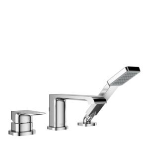 Sobrio Pressure Balance 3-Piece Roman Tub Filler with Hand Shower - Chrome BF1815-110 Kalia