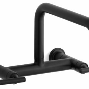 Purist Wall Mount Bridge Kitchen Faucet - Matte Black 7549-4-BL Kohler