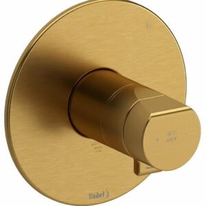 Parabola 3-Functions Thermostatic Valve Trim - Brushed Gold TPB47BG RIOBEL