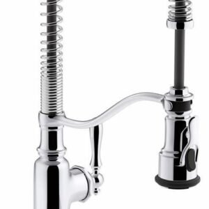 Tournant Semi-Professional Kitchen Faucet with Spring Pulldown Spray - Polished Chrome 77515-CP Kohler