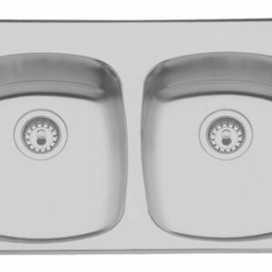 31-1/4" 1-Hole 2 Bowl Drop-In Kitchen Sink - Stainless Steel ALBD6405P-1-1 Franke