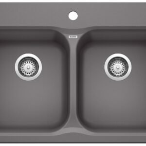 Vision 210 2 Bowl Silgranit Drop-In Kitchen Sink - Cinder 401399 Blanco