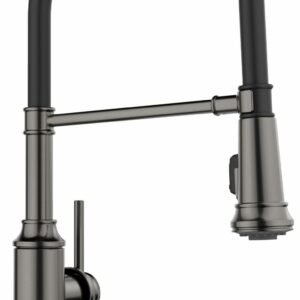 Empressa Semi-Pro Kitchen Faucet with Pulldown Spray - Satin Dark Steel 443264 Blanco