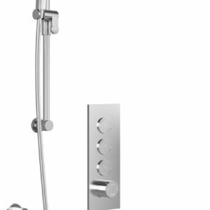 RoundOne TB3 Plus Thermostatic Push-Button Shower System with Vertical Ceiling Arm (Less Valve) - Chrome BF2067-110-101 Kalia