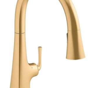 Graze Touchless Kitchen Faucet with Pulldown Spray - Vibrant Brushed Moderne Brass 22068-2MB Kohler
