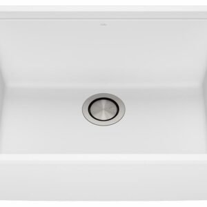 Bacia 25" Granistone 1 Bowl Undermount Kitchen Sink with Silicone Mat & Drain - White KS2120-310 Kalia