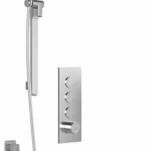 SquareOne TB3 Thermostatic Push-Button Shower System with Wall Arm - Chrome BF2070-110 Kalia