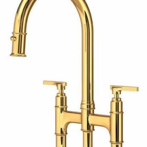Southbank Bridge Kitchen Faucet with Pulldown Spray - English Gold U.SB58D3LMEG Perrin & Rowe