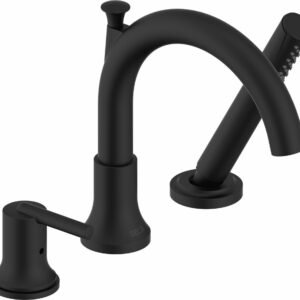 Trinsic Roman Tub Faucet Trim with Hand Shower - Matte Black T3759-BL Delta