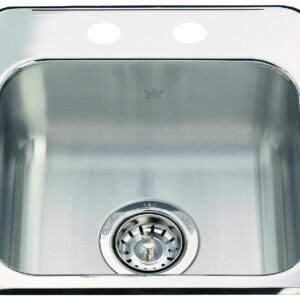Steel Queen 15-1/8" 2-Hole 1 Bowl Drop-In Bar/Prep Sink - Stainless Steel QSL1515-6-2 Kindred