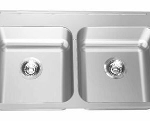 31-1/4" 1-Hole 2 Bowl Drop-In Kitchen Sink - Stainless Steel ALBD4406P-1-1 Franke