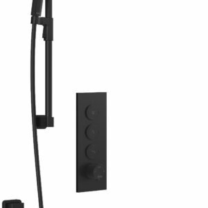 SquareOne TB3 Premia Thermostatic Push-Button Shower System with Wall Arm (Less Valve) - Matte Black BF2071-160-200 Kalia