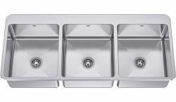 52-3/8" 3 Bowl Drop-In Kitchen Sink - Stainless Steel LBT8610P-1 Franke