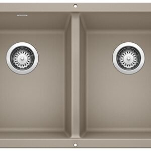 Precis U 2 Bowl Silgranit Undermount Kitchen Sink - Truffle 401179 Blanco