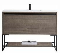 Selby 48" x 18" 2-Door Vanity with Metal Base (Cabinet Only) - Plaid Grey DC2018-48GRY Duval