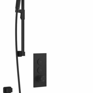 Kareo TB2 Premia Thermostatic Push-Button Shower System with Wall Arm (Less Valve) - Matte Black BF2100-160-200 Kalia