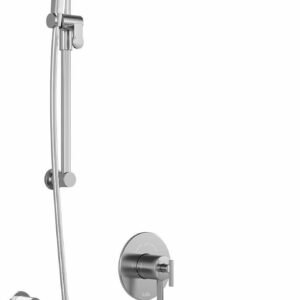 RoundOne TCD1 Plus Thermostatic Coaxial Shower System with Vertical Ceiling Arm (Less Valve) - Chrome BF1637-110-101 Kalia