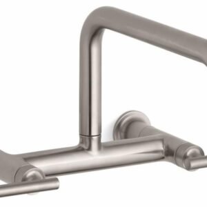 Purist Wall Mount Bridge Kitchen Faucet - Vibrant Stainless 7549-4-VS Kohler