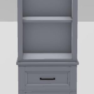 18" RH Linen Tower Bellrose Lower Door Only with Square Handles - Dawn/Black 18RHDAWNLOWERBKSQ Stonewood Cabinetry
