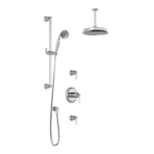 Rustik T2 Thermostatic Shower System with Vertical Ceiling Arm (less valves) - Chrome BF1519-110-001 Kalia