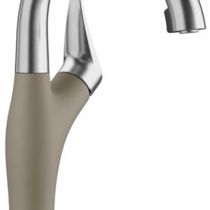 Artona Bar Faucet with Hidden Pulldown Spray - Stainless/Truffle 526385 Blanco