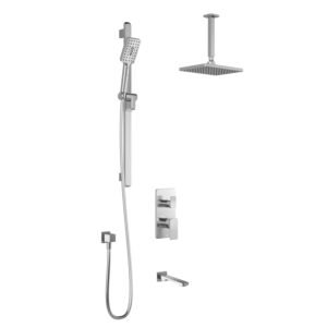 Kareo TD3 Thermostatic Integrated Diverter Shower System with Vertical Ceiling Arm - Chrome BF1982-110-001 Kalia