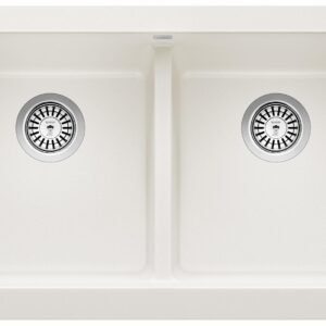 Vintera 33 2 Bowl Silgraint Apron Front Kitchen Sink - White 402593 Blanco