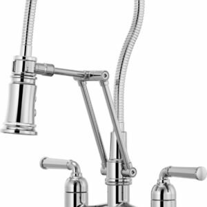 Rook Articulating Bridge Faucet With Finished Hose - Chrome 62174LF-PC Brizo