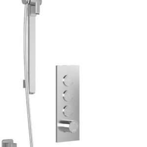 Moroka TB3 Thermostatic Push-Button Shower System with Wall Arm - Chrome BF2097-110 Kalia