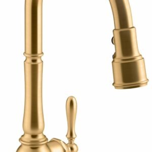 Artifacts Kitchen Faucet with 17-5/8" Pulldown 3-Function Spray - Vibrant Brushed Moderne Brass 99259-2MB Kohler