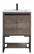 Selby 24" x 18" 2-Door Vanity with Metal Base (Cabinet Only) - Plaid Grey DC2018-24GRY Duval