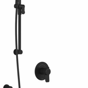 Moroka TCD1 Plus Thermostatic Coaxial Shower System with Vertical Ceiling Arm (Less Valve) - Matte Black BF1931-160-101 Kalia