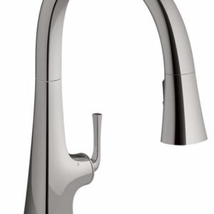 Graze Touchless KOHLER Konnect Kitchen Faucet with Pulldown Spray - Vibrant Titanium 22068-WB-TT Kohler