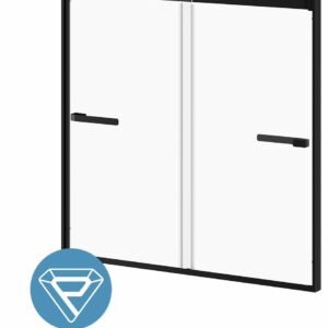 Akcess 2.0 60" x 60" 2-Panel Sliding Tub Door - Matte Black DR2075-160-005 Kalia
