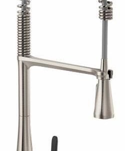 Sinema Motionsense Wave Pre-Rinse Kitchen Faucet with Spring Pulldown Spray - Spot Resist Stainless S5235EWSRS Moen