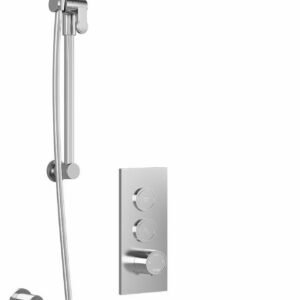 RoundOne TB2 Plus Thermostatic Push-Button Shower System with Wall Arm (Less Valve) - Chrome BF2065-110-100 Kalia