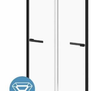 Akcess 2.0 48" x 79" 2-Panel Alcove Sliding Door - Matte Black DR2072-160-005 Kalia