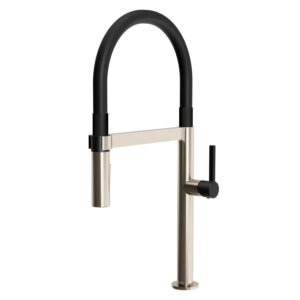 Exki Diver Kitchen Faucet with PVC Pullout Spray - Black/Stainless KF1751-170 Kalia