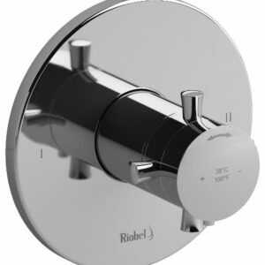 Edge 2-Functions Thermostatic Valve Trim - Chrome TEDTM44+C RIOBEL