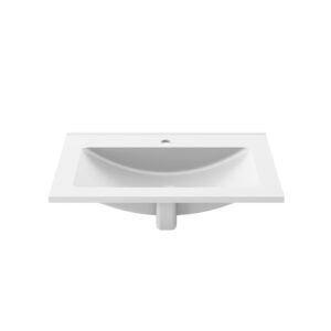 Kalm Single Hole Countertop Bathroom Sink - White FU1452-240 Kalia