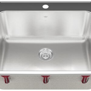 Steel Queen 25-5/8" 1-Hole 1 Bowl Drop-In Laundry Sink - Stainless Steel QSLA2225-10-1 Kindred