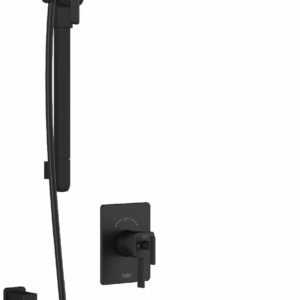 SquareOne TCD1 Plus Thermostatic Coaxial Shower System with Wall Arm (Less Valve) - Matte Black BF1649-160-100 Kalia