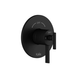 RoundOne Valve Trim for 2-Way Thermostatic Coaxial Valve With Integrated Diverter - Matte Black 104090-160 Kalia