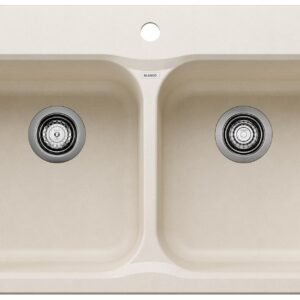 Vision 210 2 Bowl Silgranit Drop-In Kitchen Sink - Soft White 402899 Blanco