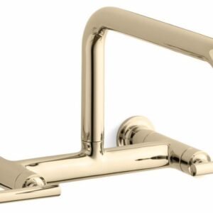 Purist Wall Mount Bridge Kitchen Faucet - Vibrant French Gold 7549-4-AF Kohler