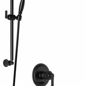 Rustik PB4 Pressure Balance Shower System with Vertical Ceiling Arm (Less Valve) - Black BF1517-165-001 Kalia