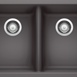Horizon U 2 Bowl Silgranit Undermount Kitchen Sink - Cinder 401422 Blanco