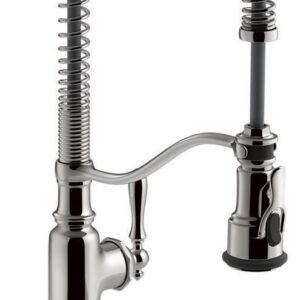 Tournant Semi-Professional Kitchen Faucet with Spring Pulldown Spray - Vibrant Titanium 77515-TT Kohler